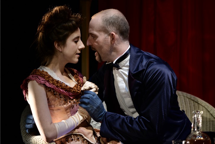 Picture of Alice Bonifacio as Hedda Gabler and David Sayers as her former lover Eilert Loevborg